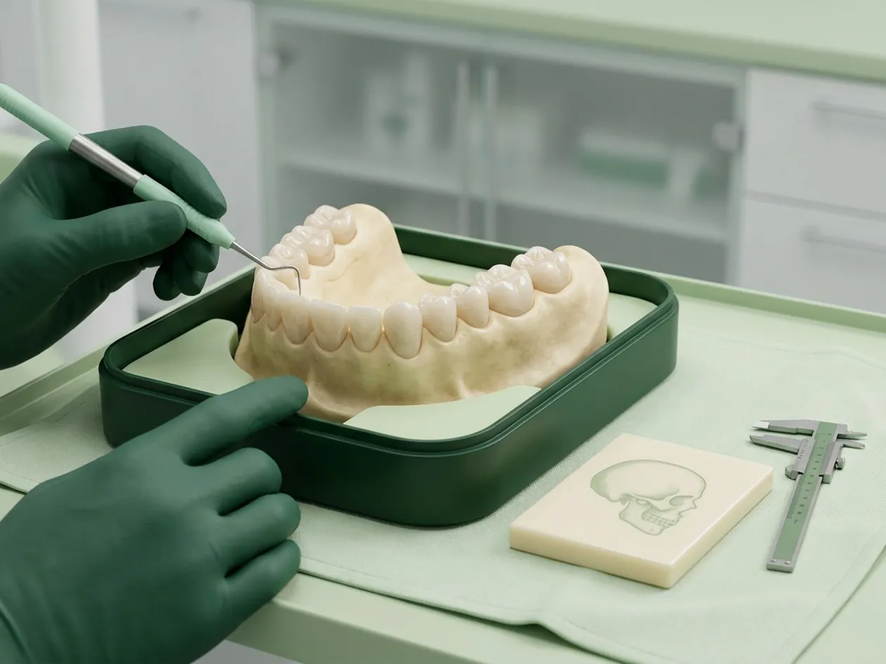 Render clinico dello studio del caso ortodontico: il tracciato e il calibro