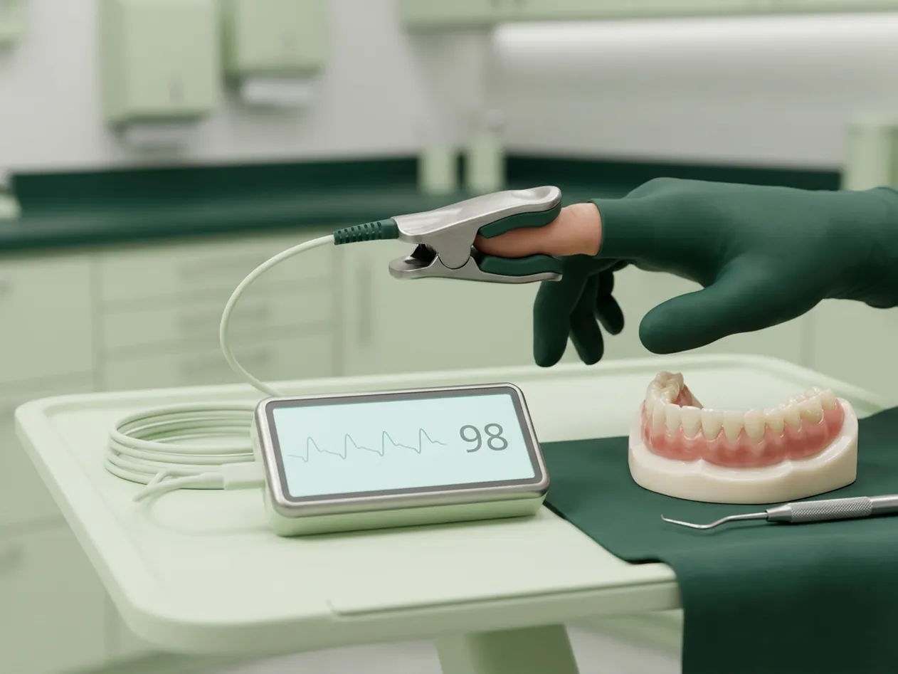 Render clinico del controllo durante la sedazione: il saturimetro e il monitor