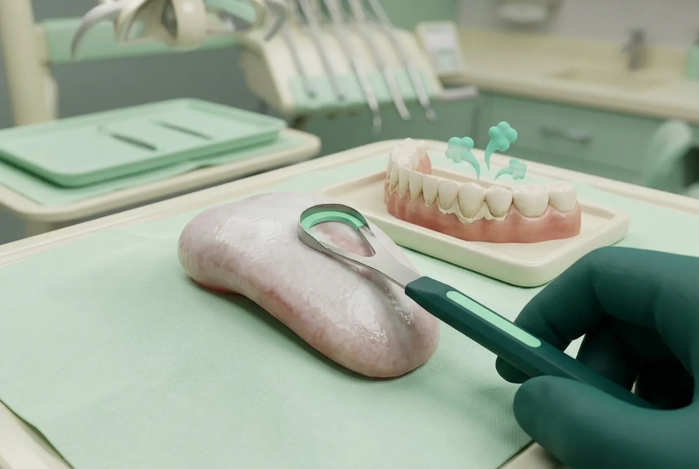 Alitosi a Pisa: la poltrona dell'igienista dentale nello studio di Via Carducci a Ghezzano