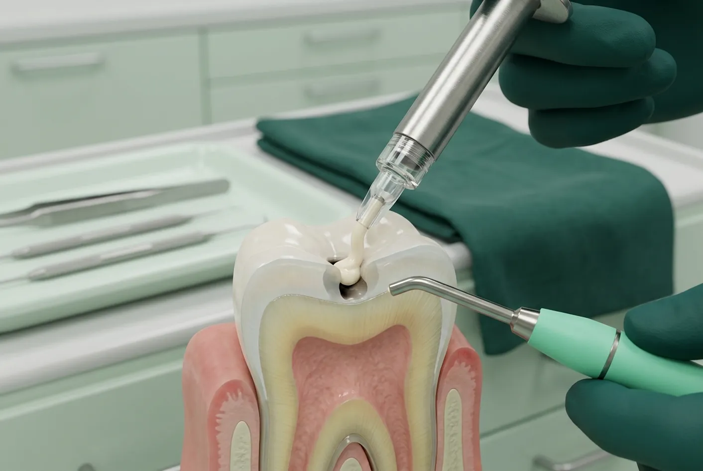 Otturazione dente a Pisa: la sala dello studio di Ghezzano dove si curano le carie
