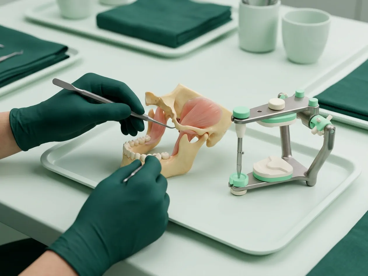 Render clinico della gnatologia: l'articolazione della mandibola e l'articolatore