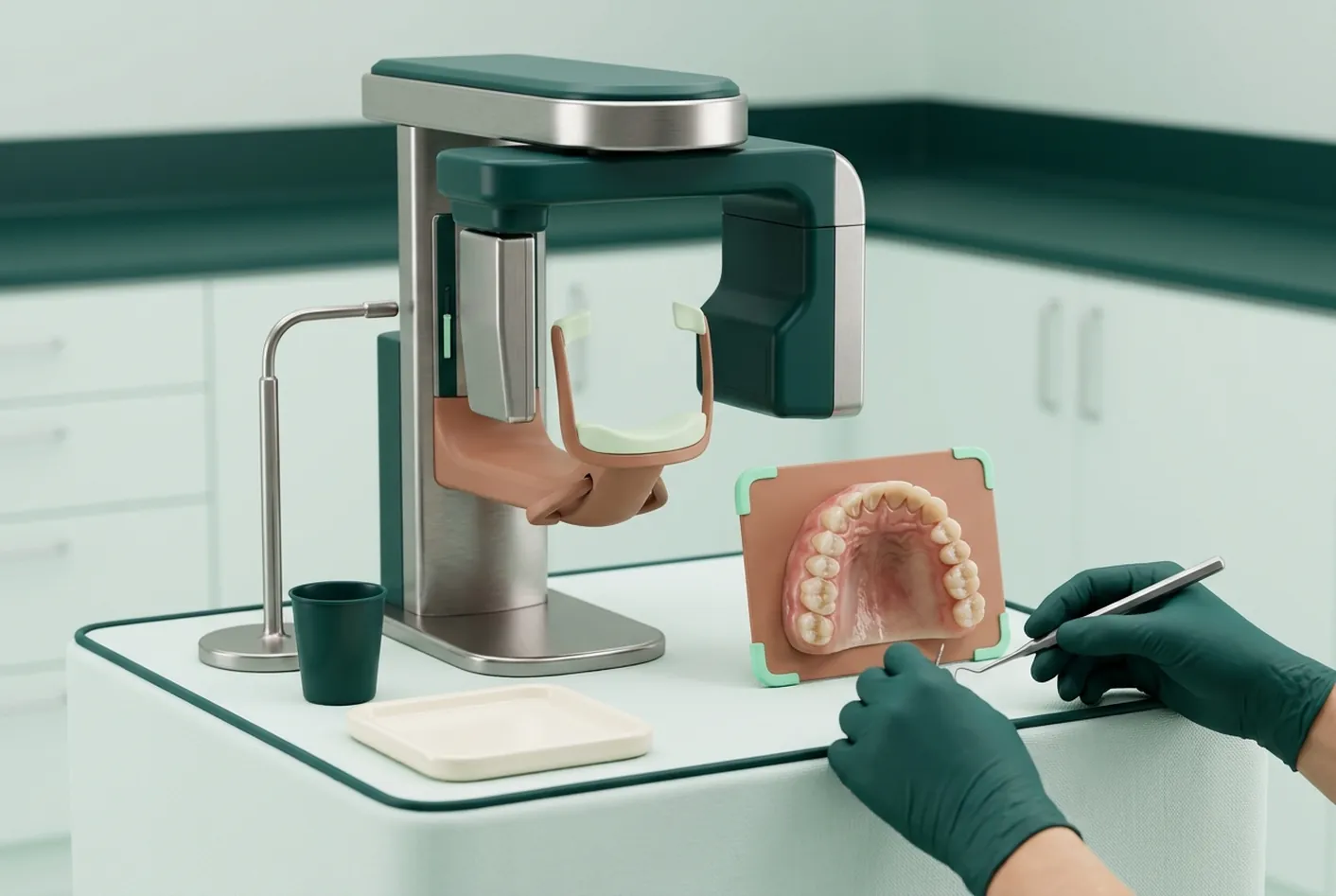 Panoramica dentale a Pisa: l'ortopantomografo della sala di radiologia nello studio di Via Carducci