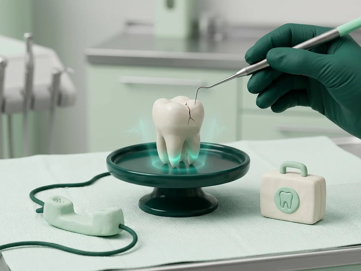 Render clinico delle urgenze: il dente incrinato, la cornetta del telefono e la valigetta