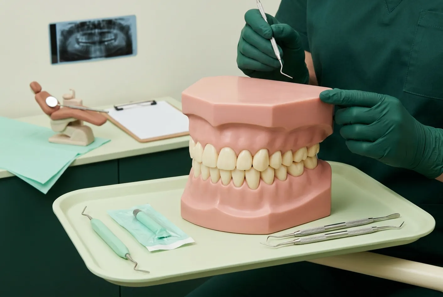 Dentista convenzionato a Pisa: la scrivania dell'ufficio dello studio di Ghezzano dove si legge il preventivo